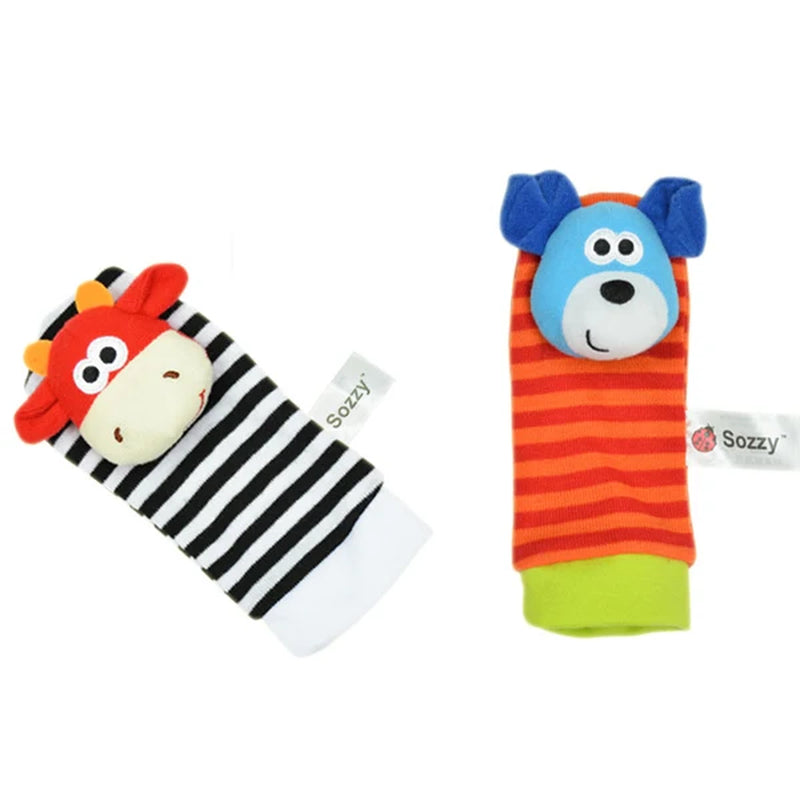 Baby Toy Baby Rattles Toys Animal Socks Wrist Strap with Rattle Baby Foot Socks Bug Wrist Strap Baby Socks