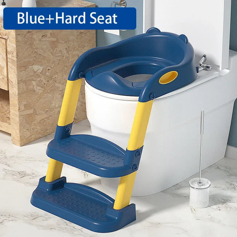 Toilet Folding Ladder Children'S Potty Training Toilet Baby Seat Urinal Chair with Adjustable Step Stool Ladder Comfortable Safe