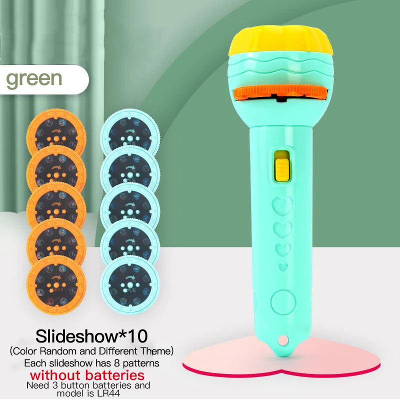 Flashlight Projector Torch Lamp Toy without Battery Cartoon Creativity Torch Lamp Flashlight Projector Baby Sleeping Story Book