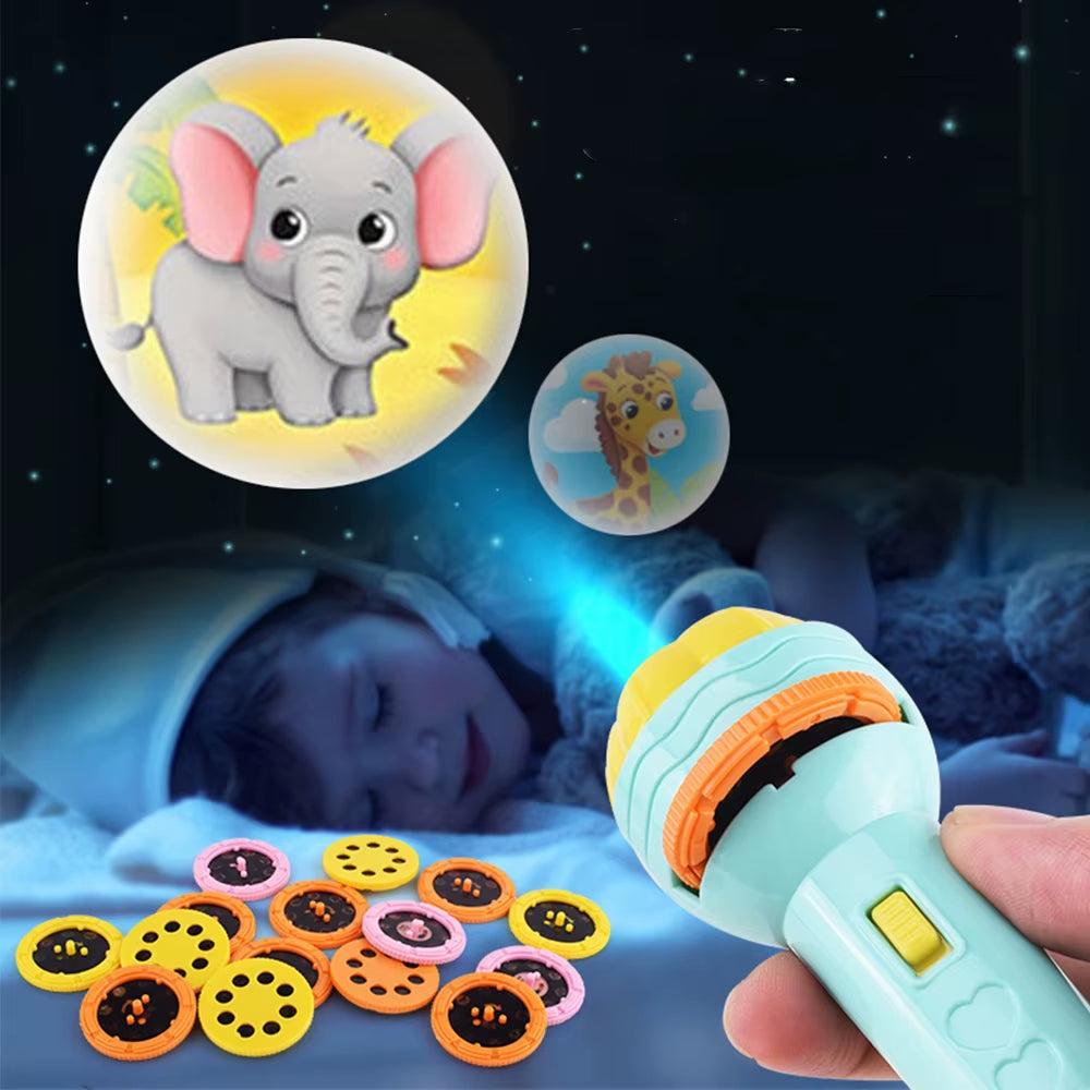 Flashlight Projector Torch Lamp Toy without Battery Cartoon Creativity Torch Lamp Flashlight Projector Baby Sleeping Story Book