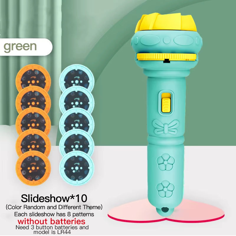 Flashlight Projector Torch Lamp Toy without Battery Cartoon Creativity Torch Lamp Flashlight Projector Baby Sleeping Story Book