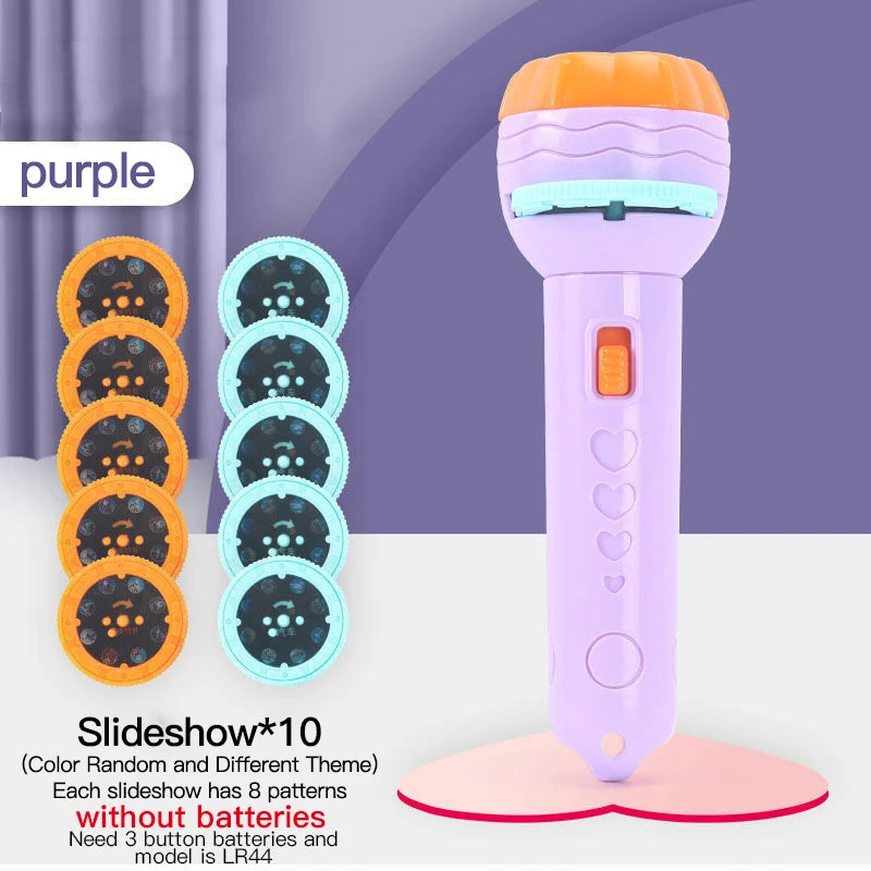 Flashlight Projector Torch Lamp Toy without Battery Cartoon Creativity Torch Lamp Flashlight Projector Baby Sleeping Story Book