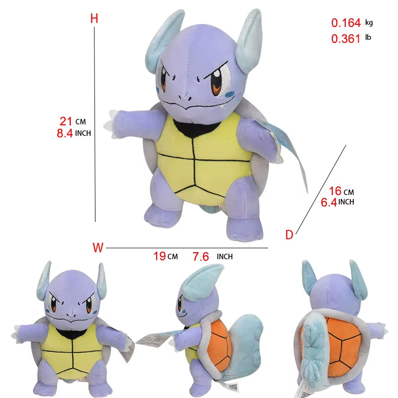 Wartortle Peluche Pokemon Plush Toys Stuffed Dolls Cartoon Cute Dolls Kawaii Birthday Christmas Gift for Kids Friends Collection