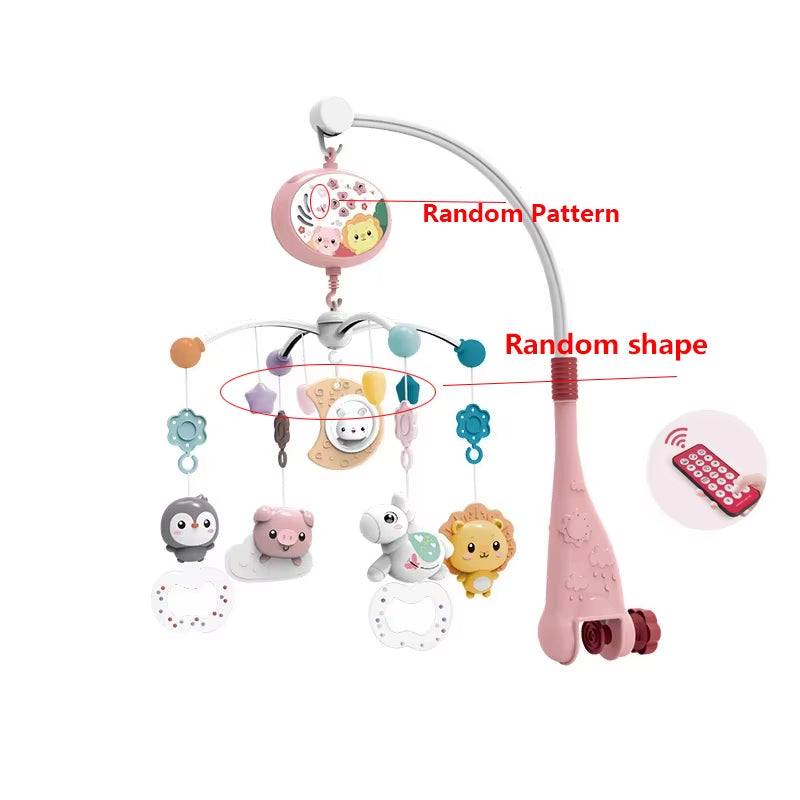 Baby Crib Mobile with Lights Music Projection for Infants 0-6 Months Remote Control Crib Toys for Newborn Baby Mobile for Crib