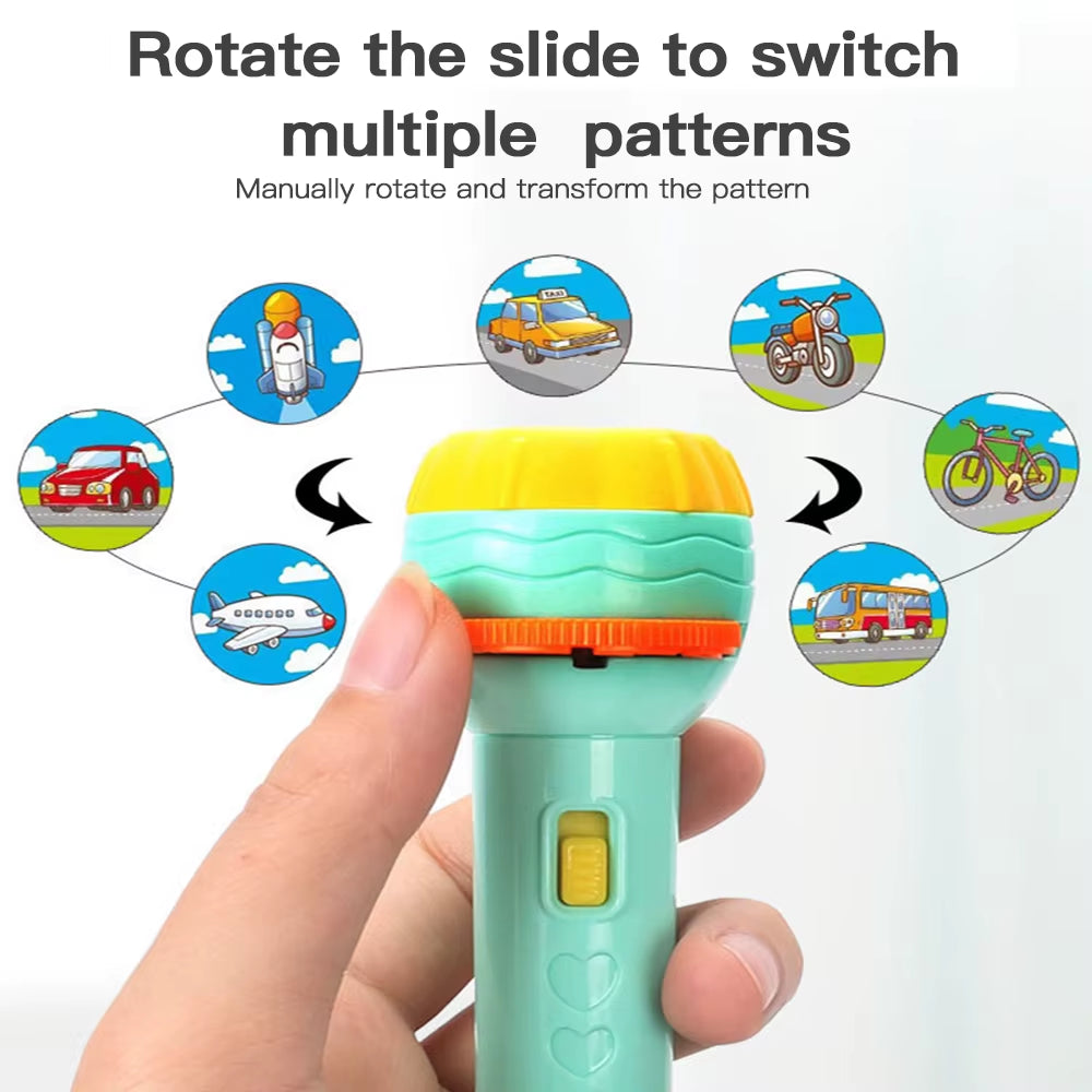 Flashlight Projector Torch Lamp Toy without Battery Cartoon Creativity Torch Lamp Flashlight Projector Baby Sleeping Story Book