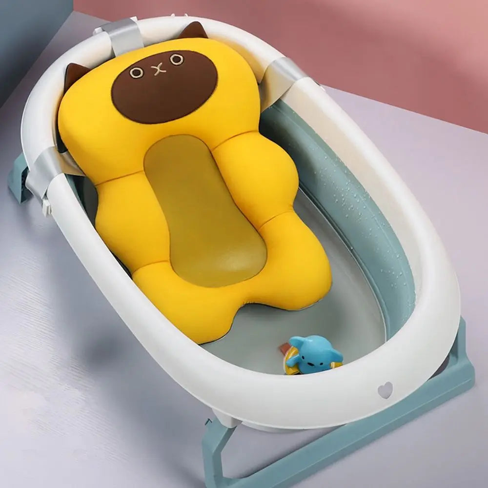 Baby Bath Tub Pad Non-Slip Bathtub Seat Comfortable Newborn Safety Infant Bath Support Shower Cushion Adjustable Soft Pillow