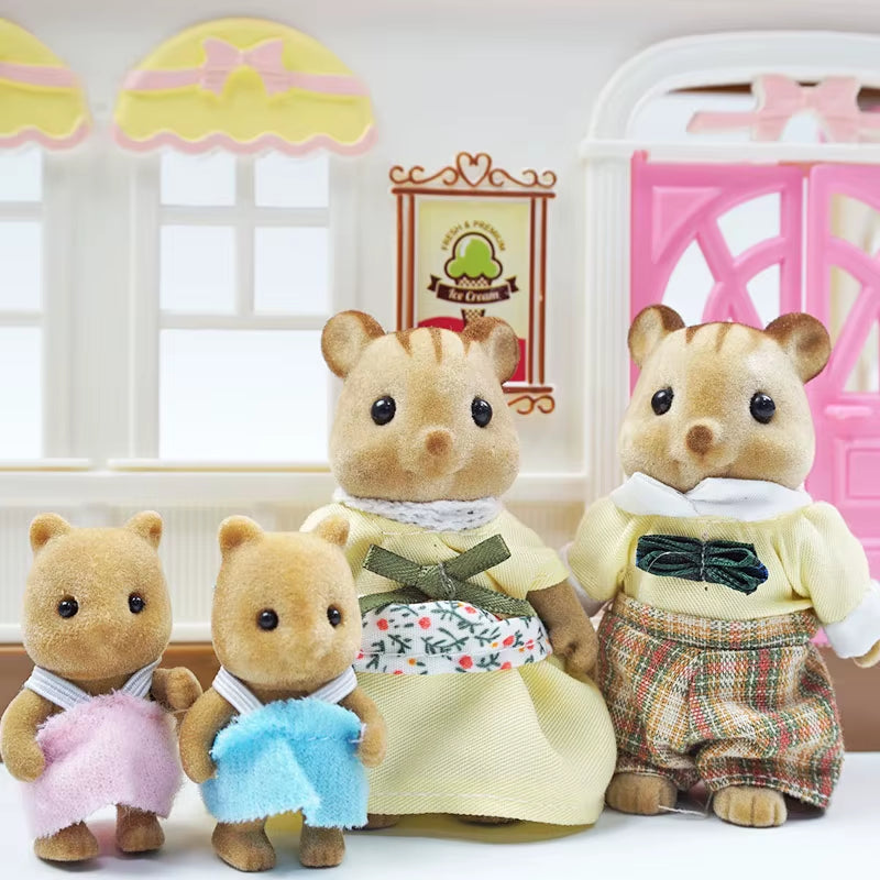 Easter Bunny 1:12 Simulation Forest Family Reindeer Panda Animal Dollhouse Figures Miniature Furniture Kitchen Accessories Gift