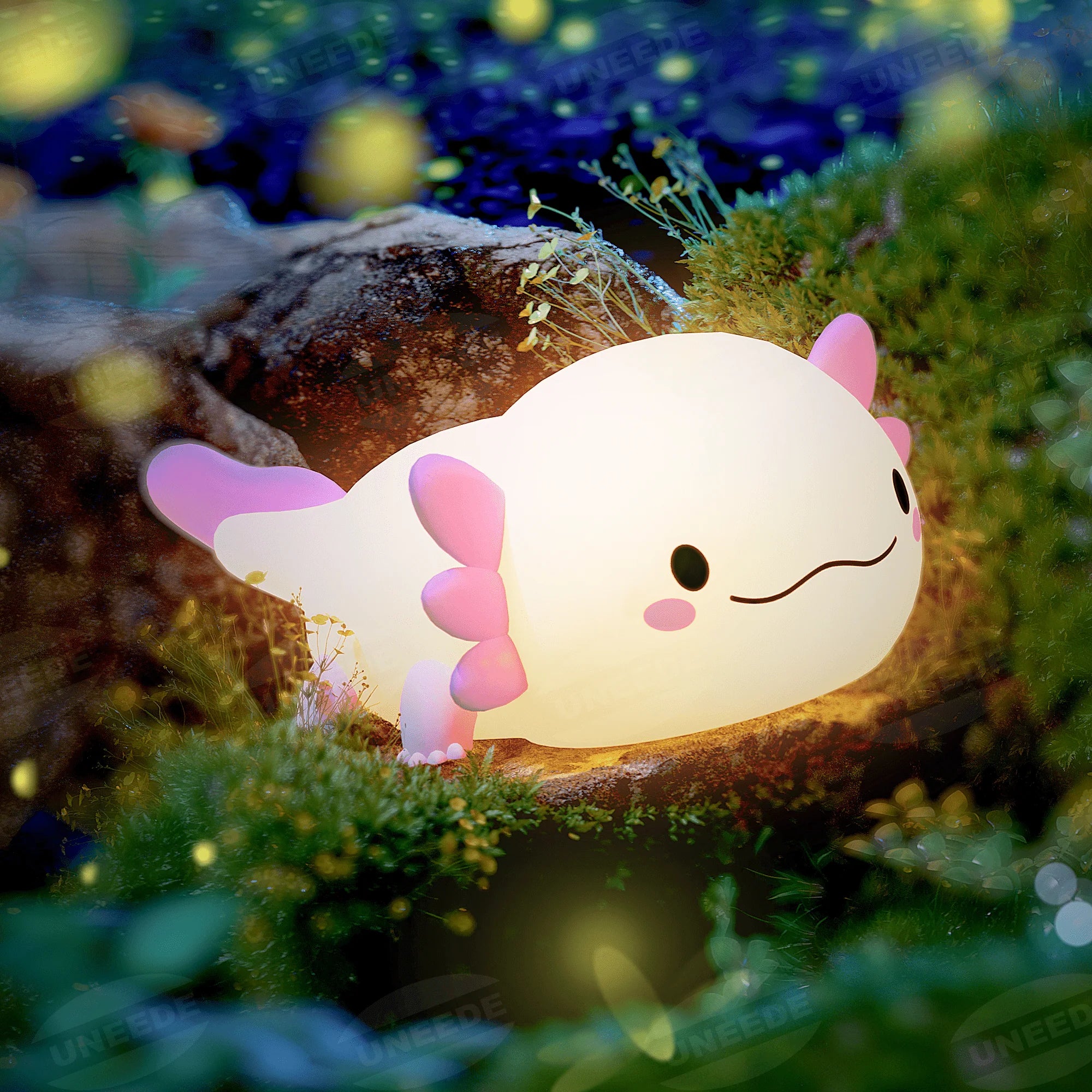 Cute Axolotl Night Light,Axolotl Light,Animal Silicone Nursery Night Lamp,Touch Control Nightlights,Usb Rechargeable