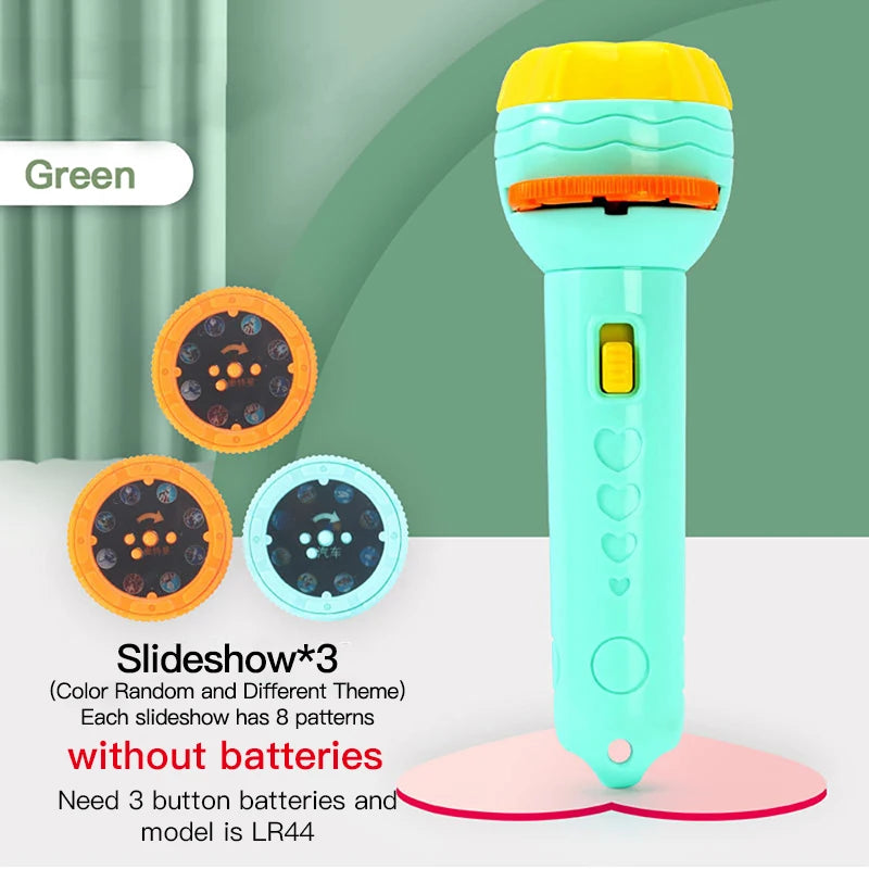 Flashlight Projector Torch Lamp Toy without Battery Cartoon Creativity Torch Lamp Flashlight Projector Baby Sleeping Story Book