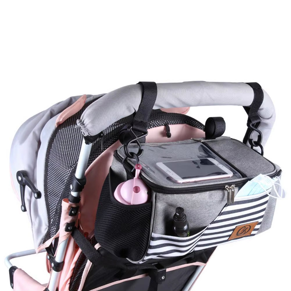 Baby Stroller Organizer Bottle Cup Holder Small Diaper Bags Maternity Nappy Bag Pouch Accessories for Portable Baby Carriage