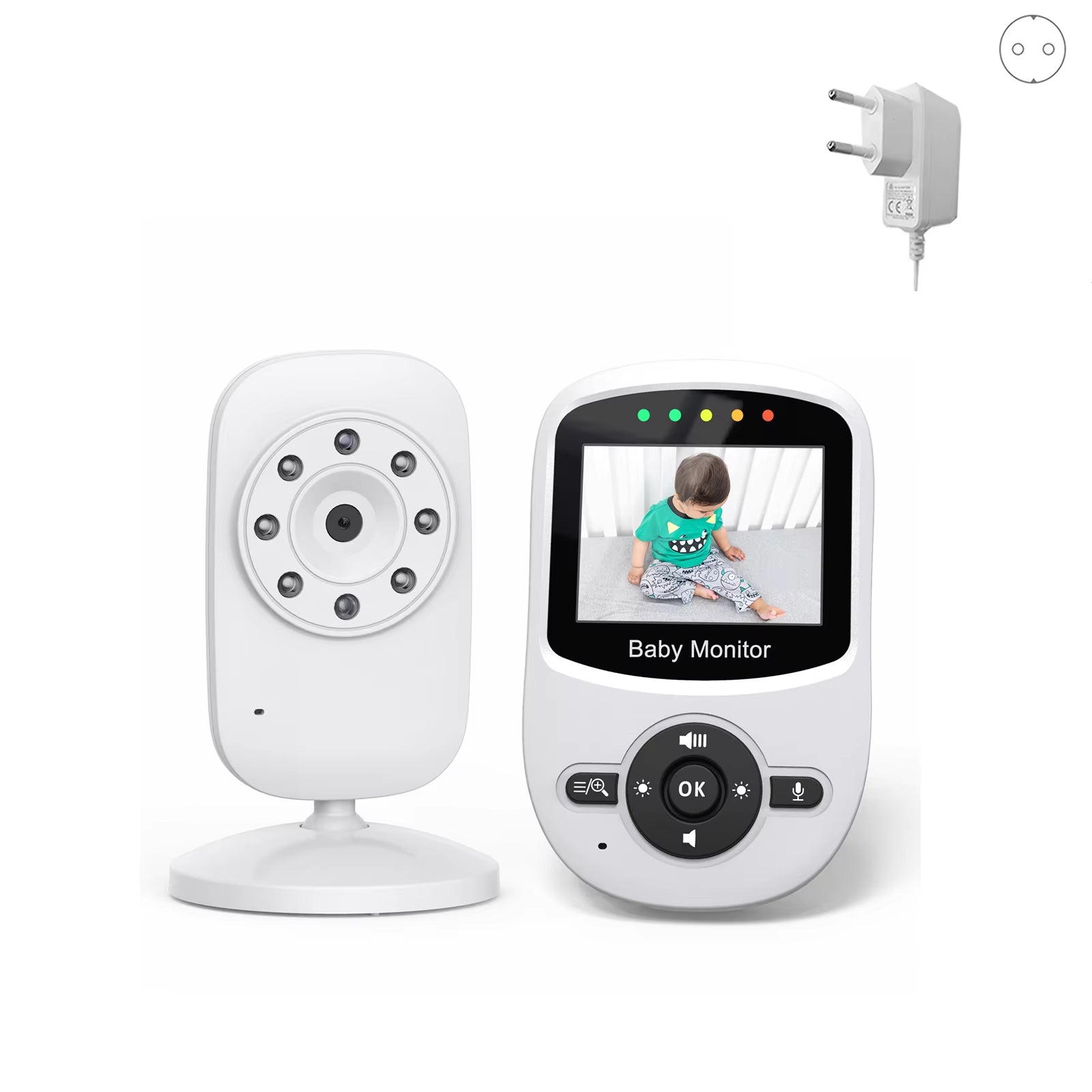 2.4 Inch Wireless Video Baby Monitor High Resolution Baby Nanny Security Camera Night Vision Temperature Monitoring