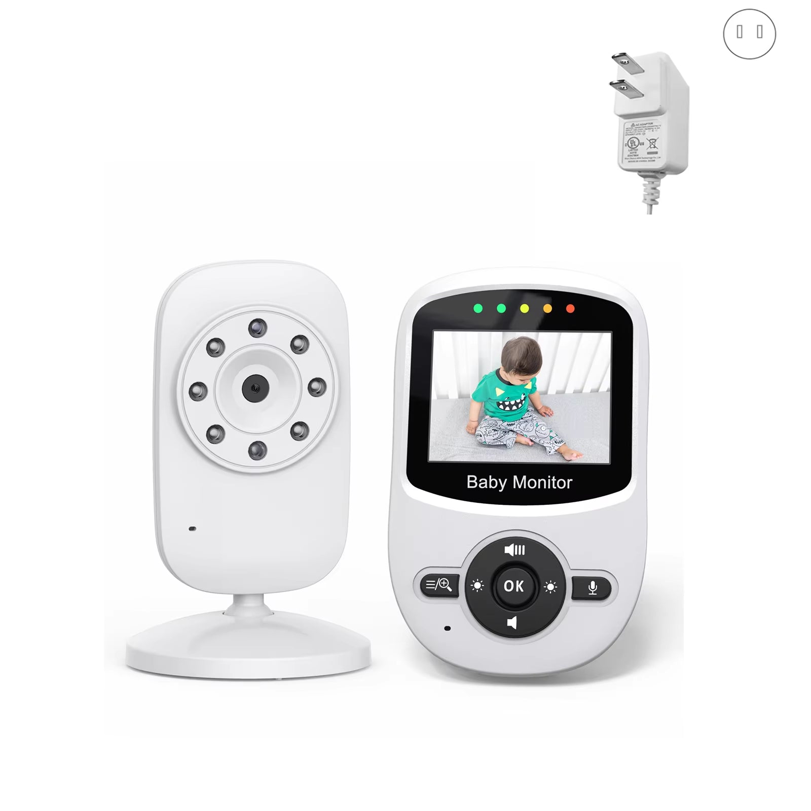 2.4 Inch Wireless Video Baby Monitor High Resolution Baby Nanny Security Camera Night Vision Temperature Monitoring