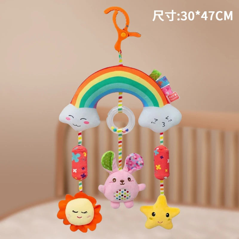 Baby Toys 0 12 Months Plush Animals Rattles for Baby Portable Hanging Crib Car Seat Stroller Toys Sensory Toys for Newborn Gifts