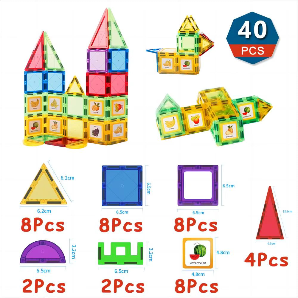 Magnetic Building Blocks Set Magnetic Sheet Construction Building Puzzle Tiles Boys Girls Children Montessori Toys Gifts