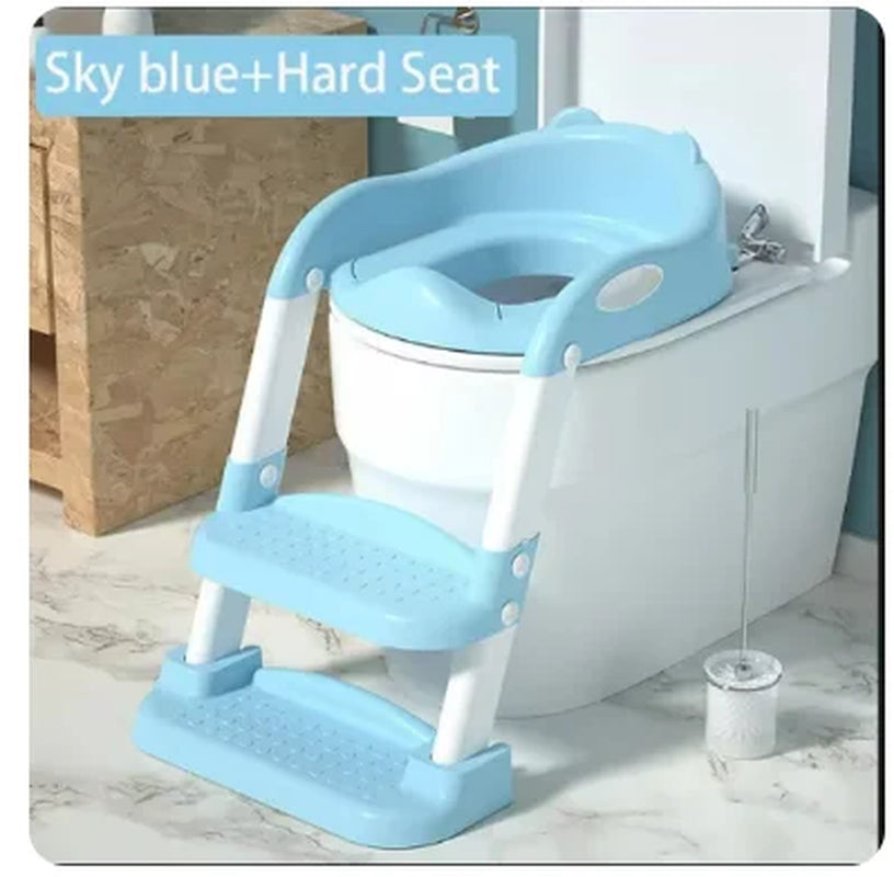 Toilet Folding Ladder Children'S Potty Training Toilet Baby Seat Urinal Chair with Adjustable Step Stool Ladder Comfortable Safe
