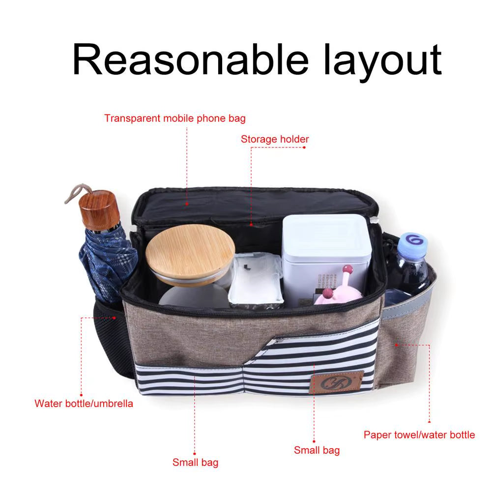 Baby Stroller Organizer Bottle Cup Holder Small Diaper Bags Maternity Nappy Bag Pouch Accessories for Portable Baby Carriage