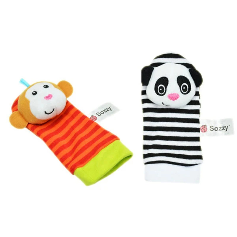 Baby Toy Baby Rattles Toys Animal Socks Wrist Strap with Rattle Baby Foot Socks Bug Wrist Strap Baby Socks