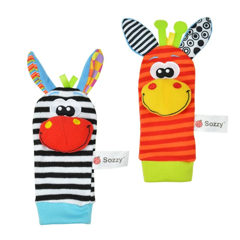 Baby Toy Baby Rattles Toys Animal Socks Wrist Strap with Rattle Baby Foot Socks Bug Wrist Strap Baby Socks