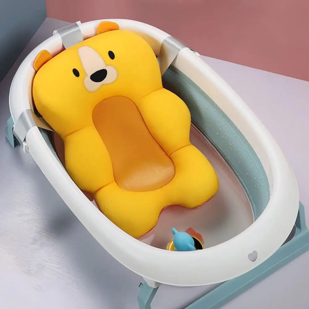 Baby Bath Tub Pad Non-Slip Bathtub Seat Comfortable Newborn Safety Infant Bath Support Shower Cushion Adjustable Soft Pillow