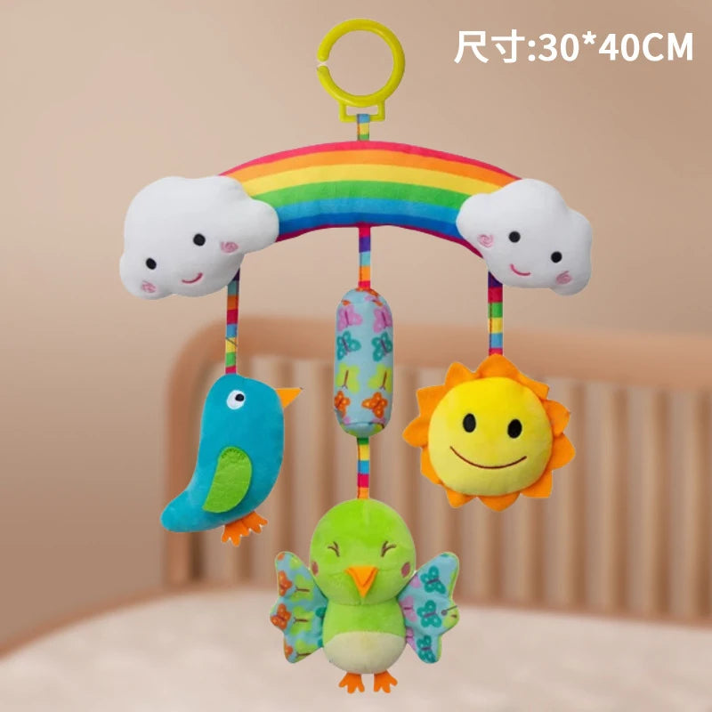 Baby Toys 0 12 Months Plush Animals Rattles for Baby Portable Hanging Crib Car Seat Stroller Toys Sensory Toys for Newborn Gifts