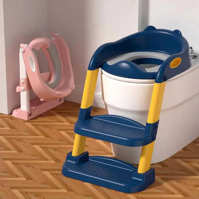 Toilet Folding Ladder Children'S Potty Training Toilet Baby Seat Urinal Chair with Adjustable Step Stool Ladder Comfortable Safe