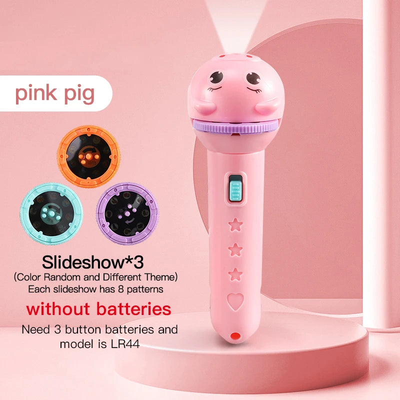 Flashlight Projector Torch Lamp Toy without Battery Cartoon Creativity Torch Lamp Flashlight Projector Baby Sleeping Story Book