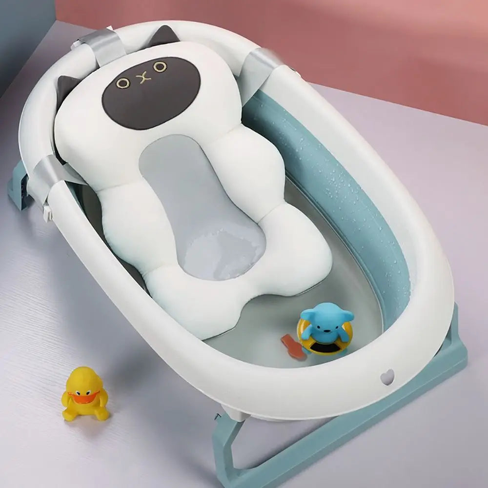 Baby Bath Tub Pad Non-Slip Bathtub Seat Comfortable Newborn Safety Infant Bath Support Shower Cushion Adjustable Soft Pillow