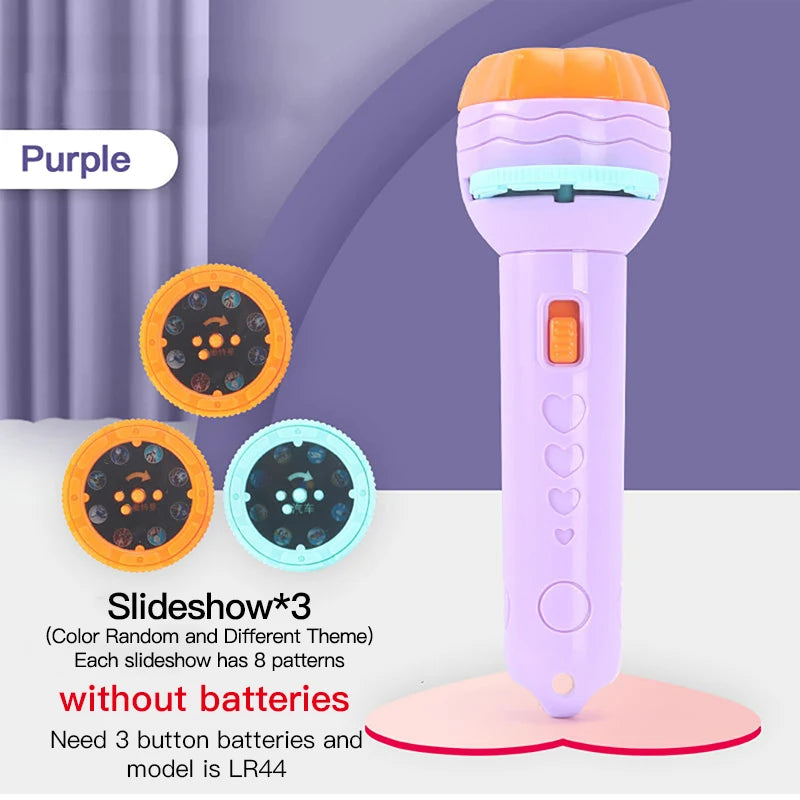 Flashlight Projector Torch Lamp Toy without Battery Cartoon Creativity Torch Lamp Flashlight Projector Baby Sleeping Story Book