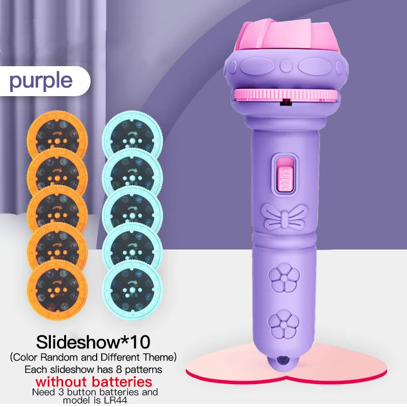 Flashlight Projector Torch Lamp Toy without Battery Cartoon Creativity Torch Lamp Flashlight Projector Baby Sleeping Story Book