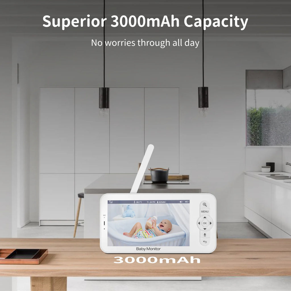 Wifi Baby Monitor Babyphone Video Baby Camera Bebe Nanny HD 5 Inch LCD Mobile Phone APP Control PTZ Lullabies for New Born