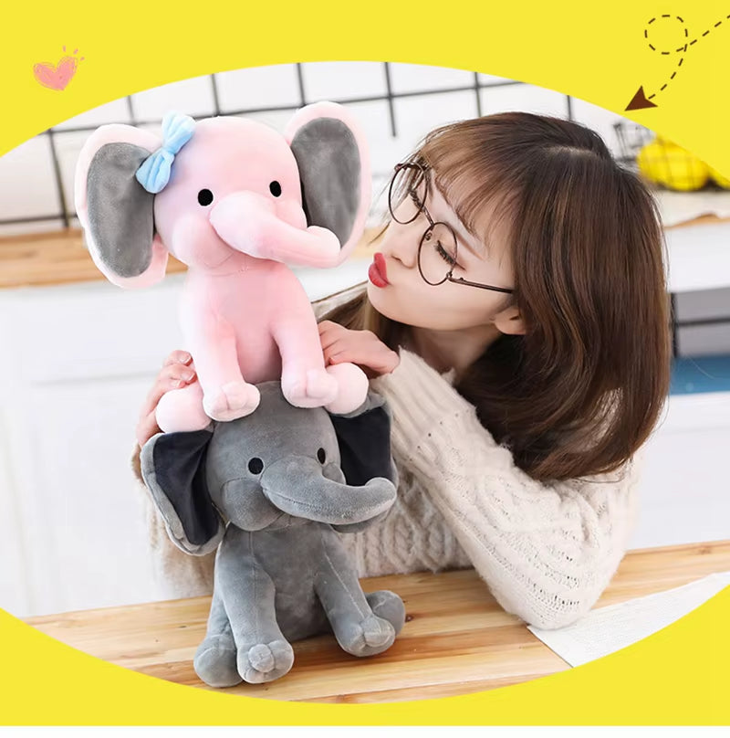 25Cm Gray Elephant Stuffed Plush Toys Kawaii Animals Soft Sleeping Stuffed Pillow Doll Plushie for Baby Room Decorative Gifts