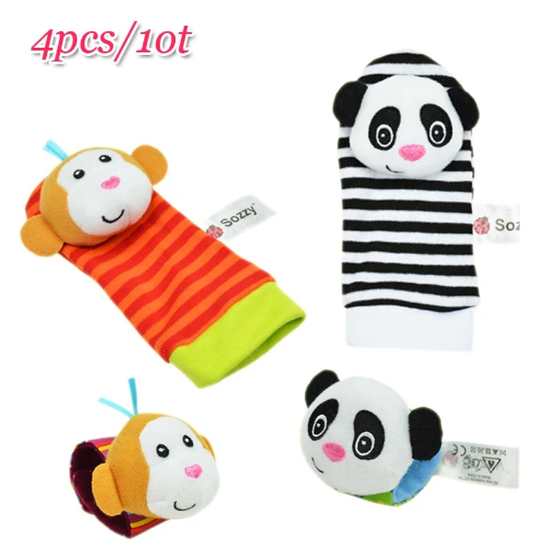 Baby Toy Baby Rattles Toys Animal Socks Wrist Strap with Rattle Baby Foot Socks Bug Wrist Strap Baby Socks