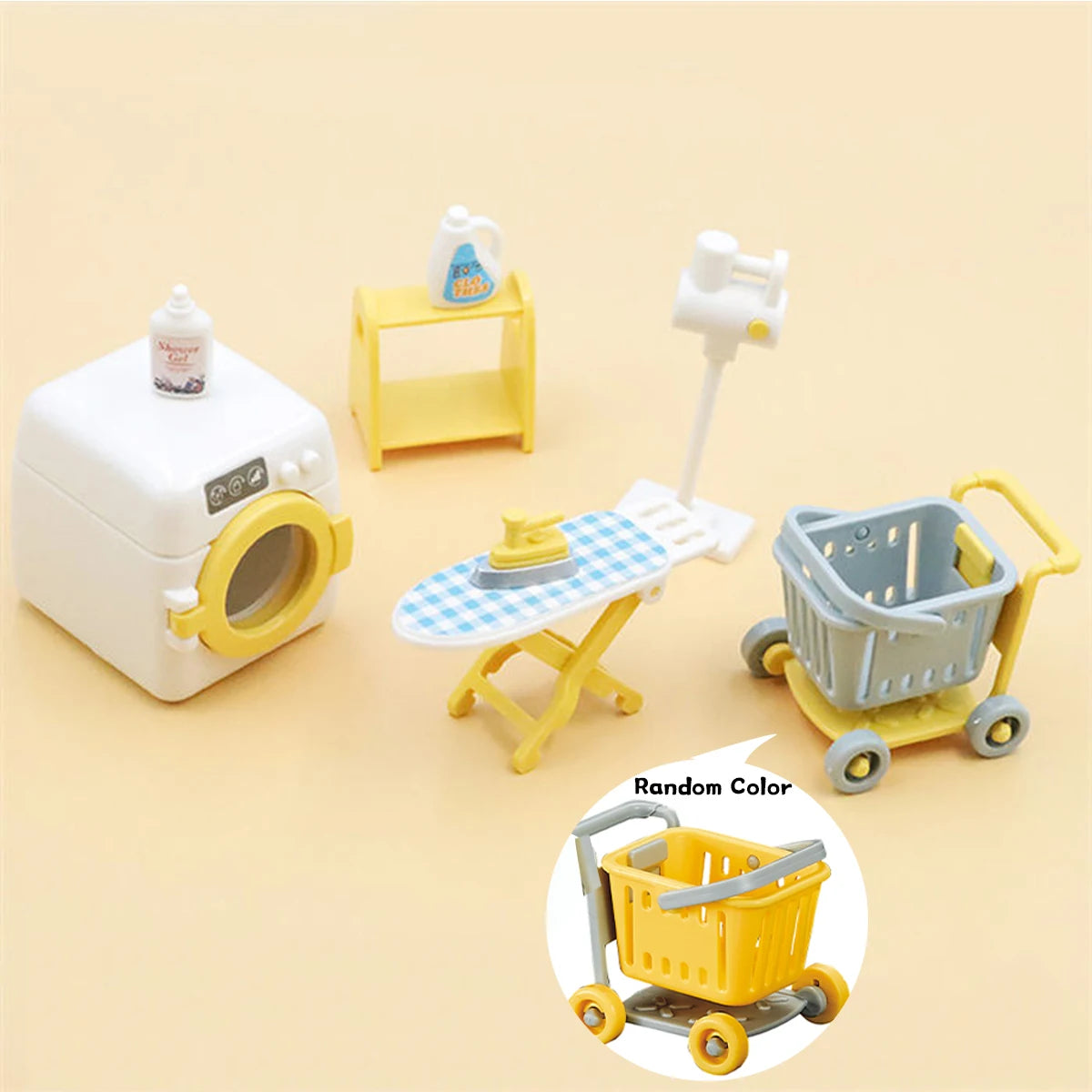 1:12 Miniature Furniture Forest Family Kitchen Toy Dining Table Dollhouse Accessories Bathroom Pretend Play for Girl Gifts Toys