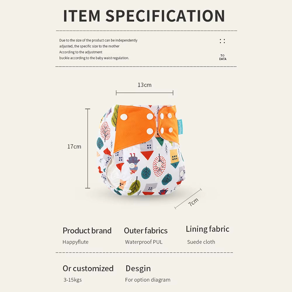 4Pcs/Set Eco-Friendly Cloth Diaper Ecological Reusable Baby Diapers