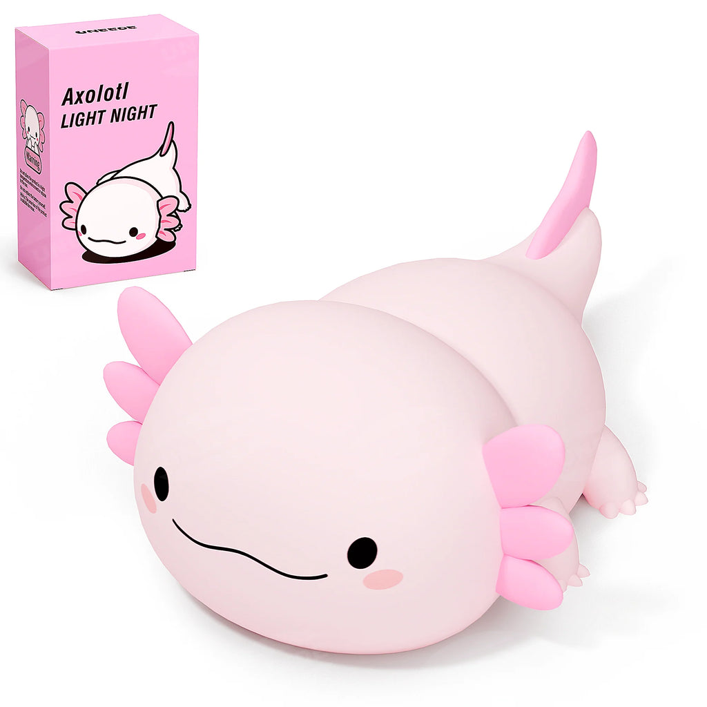 Cute Axolotl Night Light,Axolotl Light,Animal Silicone Nursery Night Lamp,Touch Control Nightlights,Usb Rechargeable