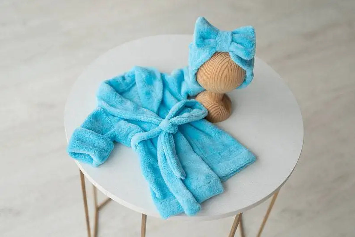 Newborn Photography Props Baby Hooded Robe with Belt Bathrobe Bath Towel Cucumber Set Outfit Baby Costume Photo Accessories
