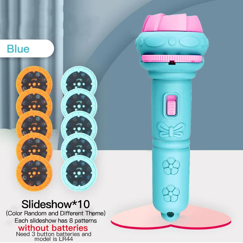 Flashlight Projector Torch Lamp Toy without Battery Cartoon Creativity Torch Lamp Flashlight Projector Baby Sleeping Story Book