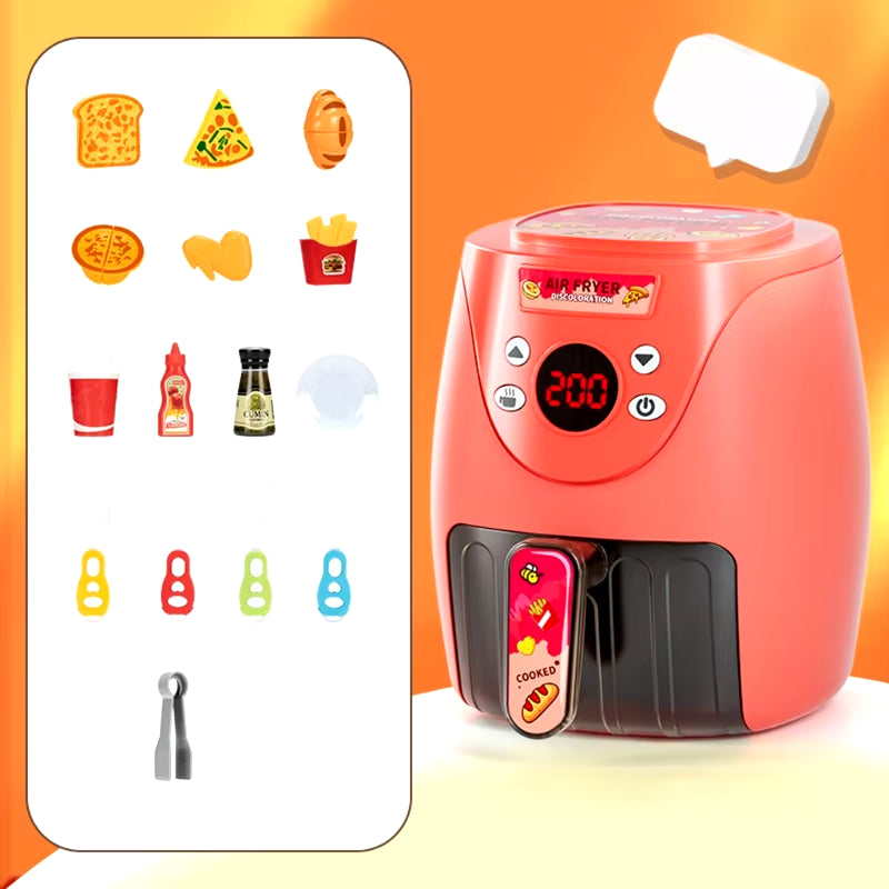 Simulation Air Fryer Cooking Toy Child Educational Toy Role-Play Kitchen Toy Montessori Toddler Pretend-Play Toy
