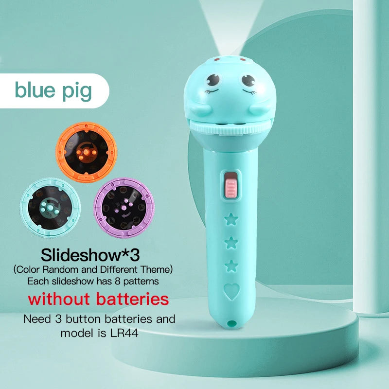 Flashlight Projector Torch Lamp Toy without Battery Cartoon Creativity Torch Lamp Flashlight Projector Baby Sleeping Story Book
