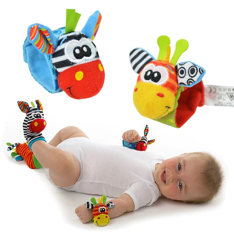 Baby Toy Baby Rattles Toys Animal Socks Wrist Strap with Rattle Baby Foot Socks Bug Wrist Strap Baby Socks