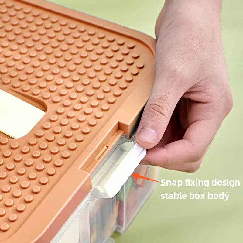 Building Blocks Toys Storage Box for Lids Brick Shaped Plastic Kids Bin Child Toy Containers Sundries Stackable Organizer