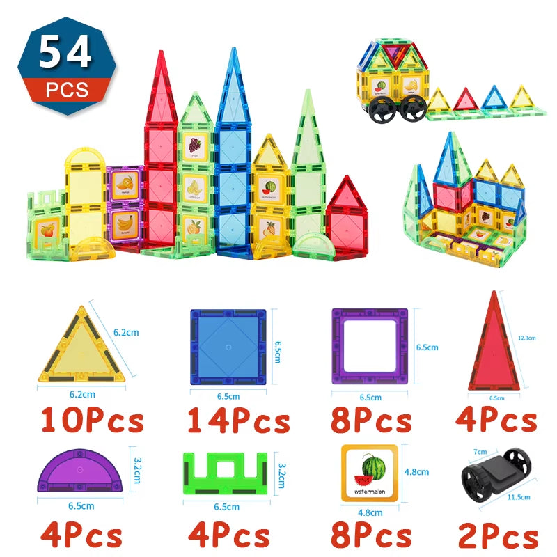 Magnetic Building Blocks Set Magnetic Sheet Construction Building Puzzle Tiles Boys Girls Children Montessori Toys Gifts
